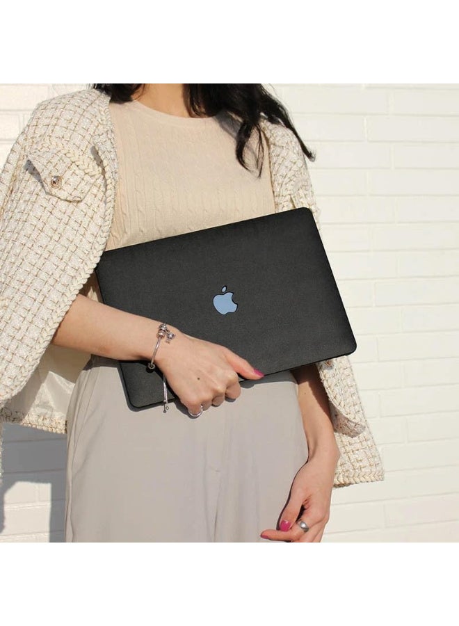 Laptop Case for MacBook Air 13 inch (2022–2025, M2/M3/M4) – Fabric Hard Shell Protective Cover Compatible with A2681 / A3113 / A3240 – Slim Lightweight Design (Black) - Image 3